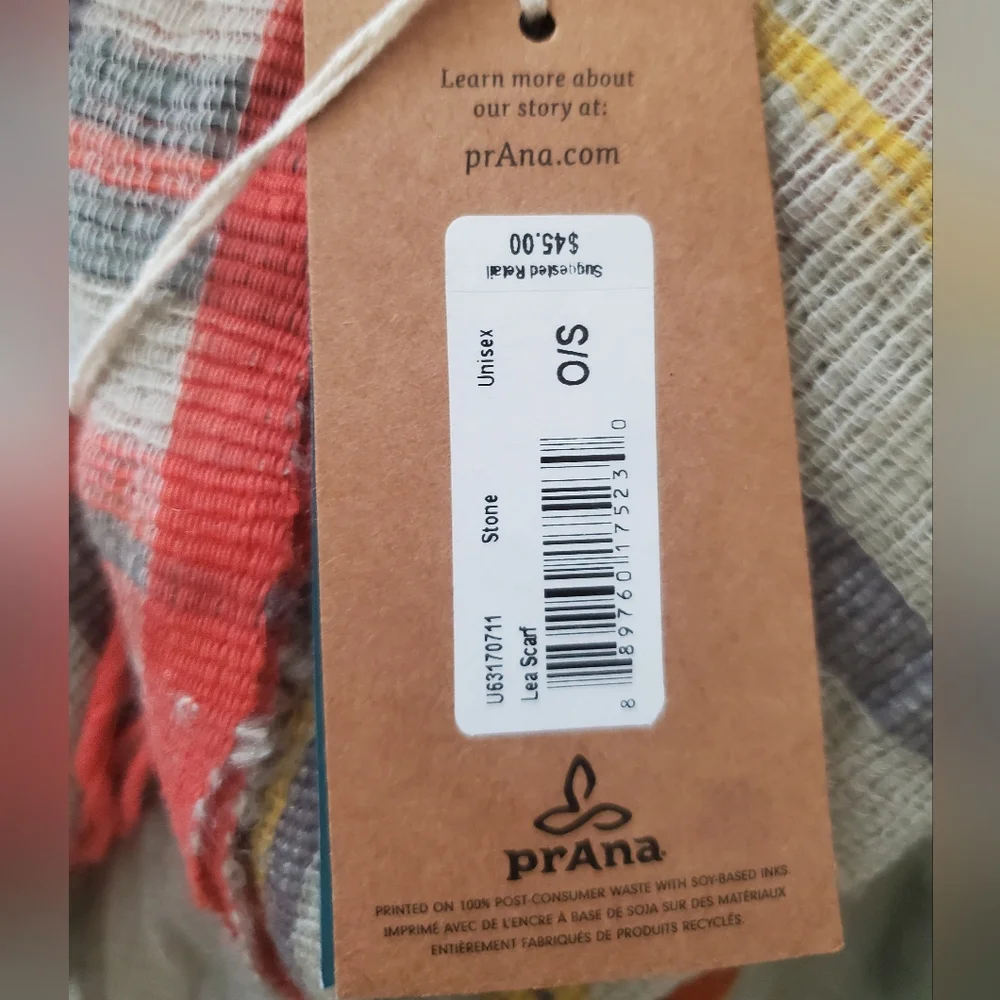 NWT PRANA Unisex Lea Scarf._8